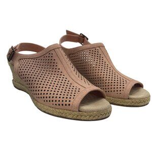 Easy Street Stacy Espadrille Sandals Blush Pink Open Toe Size 6